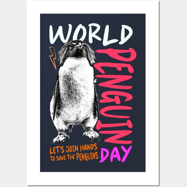 World Penguin Day 2024 happy day Wall Art by ANNATEES